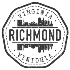 Richmond, Virgina, Usa Stamp Skyline Postmark Sticker