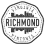 Richmond, Virgina, Usa Stamp Skyline Postmark Sticker