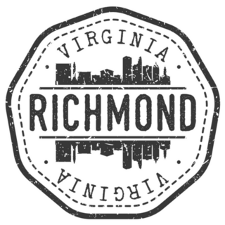 Richmond, Virgina, Usa Stamp Skyline Postmark Sticker