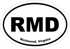 Richmond, Virginia Oval Stickers