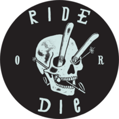 Ride Or Die - Vintage Skull Ski Print Sticker