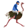 Riding Ostrich Man 