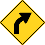 Right Curve Warning Sticker