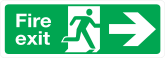 Right Fire Exit Sign Sticker