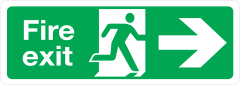 Right Fire Exit Sign Sticker