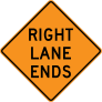 Right Lane Ends Sticker