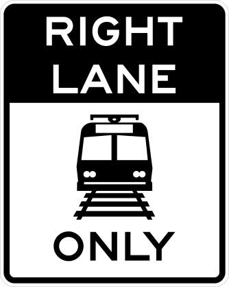 Right Lane Only Sticker