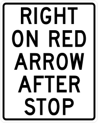 Right On Red Arrow After Stop Sticker
