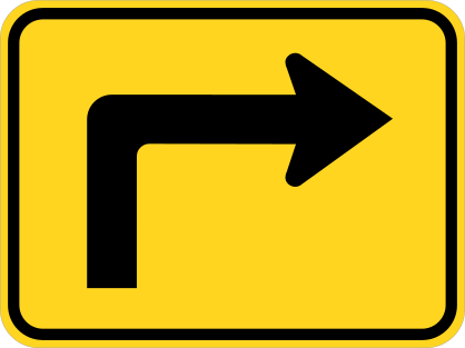 Right Turn Arrow Warning Sticker
