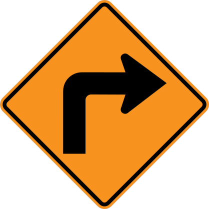 Right Turn Sticker