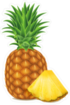 Ripe Pineapple With Wedge Sticker