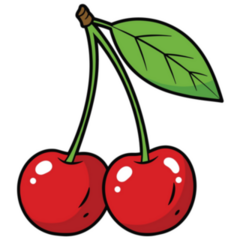 Ripe Red Cherries Sticker