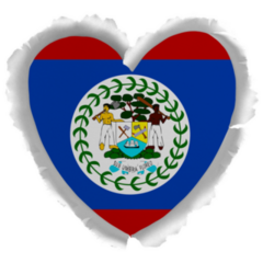Ripped Belize Heart Sticker