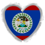 Ripped Belize Heart Sticker
