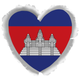 Ripped Heart Cambodia Sticker