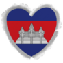 Ripped Heart Cambodia Sticker
