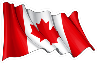 Rippling Flag Of Canada Sticker