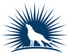 Rising Sun Wolf Sticker