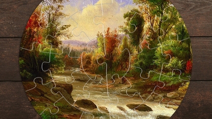 River Forest Painting Circle Puzzle