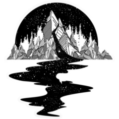 River Of Stars Flows From The Mountains Travel Sticker