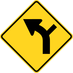 Road Curves Left With Right Turn Sticker