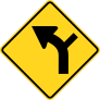 Road Curves Left With Right Turn Sticker
