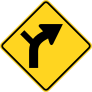 Road Curves Right With Left Turn Sticker