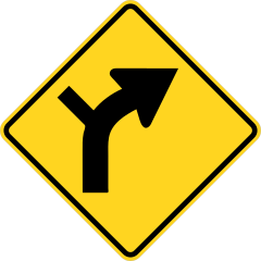 Road Curves Right With Left Turn Sticker