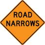 Road Narrows Sticker