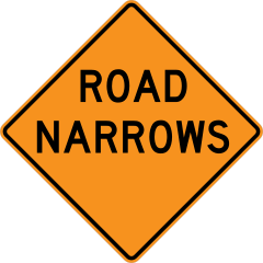 Road Narrows Sticker