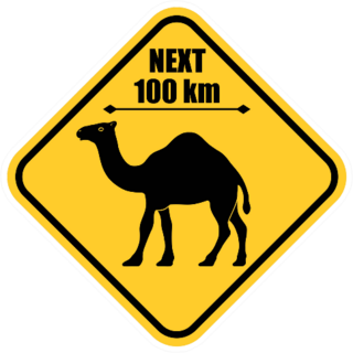 Road Sign - Attention Animal, Camels Crossing Sticker