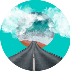 Road To Travel Collage Sticker