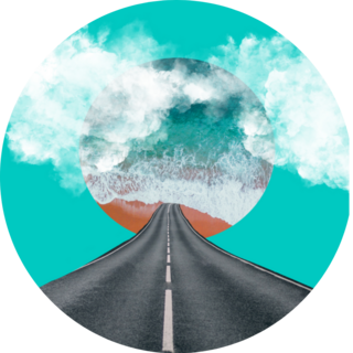 Road To Travel Collage Sticker