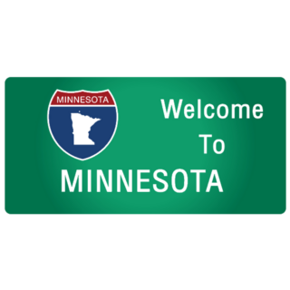 Roadway Sign Welcome To Minnesota Sticker