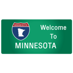 Roadway Sign Welcome To Minnesota Sticker