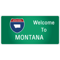 Roadway Sign Welcome To Montana Sticker