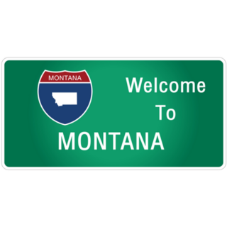 Roadway Sign Welcome To Montana Sticker