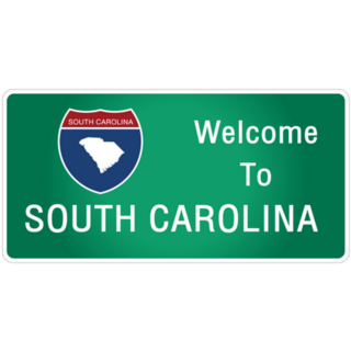 Roadway Sign Welcome To South Carolina Sticker