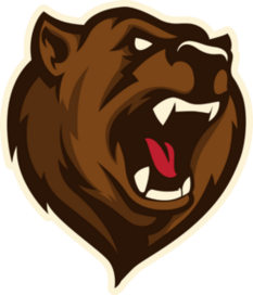 Roaring Bear Head Sports Mascot Sticker