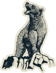 Roaring Bear Illustration Sticker
