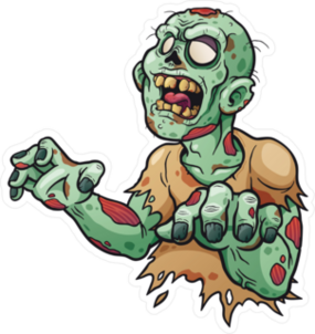Roaring Cartoon Zombie Sticker