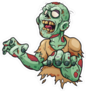 Roaring Cartoon Zombie Sticker