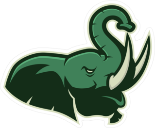 Roaring Elephant Head Sports Mascot Sticker