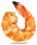 Roasted Peeled Prawn Isolated On White Sticker