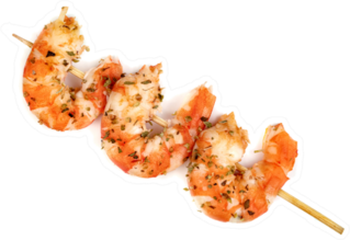 Roasted Peeled Prawn With Skewer Sticker