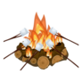 Roasting Marshmallows On Campfire Sticker