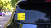 Robot Alphabet Sticker Sheet on a Rear Car Window (New) example