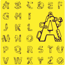 Robot Alphabet Sticker Sheet