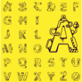Robot Alphabet Sticker Sheet