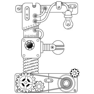 Robot Capital Font E Sticker